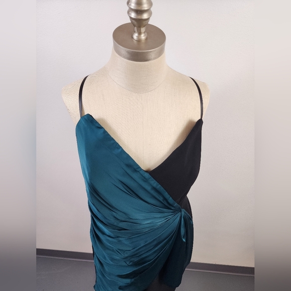 NWT Jill Stewart Women's Strapless Black & Green Mini Dress, Size 14 - Picture 10 of 13